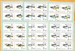 1999 Moldova Moldavie 6 Sheetlets Transnistria Fish Sudak Ruff  Asp Sabrefish Carp  "A", "B", "G", "D", "E" Mint - Poissons