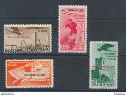 1934 Egeo , Calcio , Posta Aerea , 4 Valori N° A34/A37 , MNH** - Ägäis