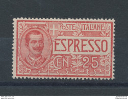 1903 Regno D'Italia , Espresso , N° 1 , 25 Cent Rosso , Centratissimo , MNH** - Autres & Non Classés