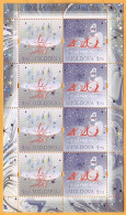 2019 Moldova Moldavie  New Year. Happy New Year 2020! Snowman. Snowflakes. Sheet  Mint - Anno Nuovo