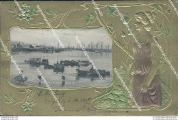 Ce291 Cartolina A Rilievo Montevideo Bahia Uruguay 1907 - Sonstige & Ohne Zuordnung