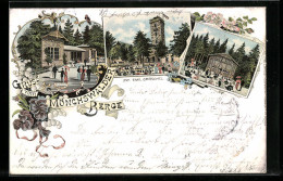 Lithographie Wilthen, Gasthaus Mönchswalder Berge Mit Aussichtsturm Und Pavillon  - Wilthen