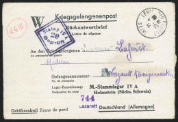 Formulaire De Prisonniers De LEVALOIS PERRET/1944 Pour La Suisse + STALAG IVA + 744/LAZARETT - WW II