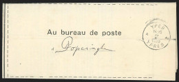 Avis De Réception N°170/C Càd POPERINGHE/1920 Pour Ypres - Andere & Zonder Classificatie
