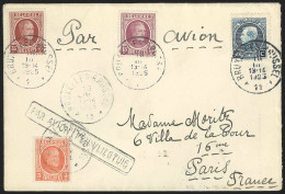 L Encad Bil PAR AVION Affr N°192+195+201+211 De BRUXELLES/1923 Pour Paris - Cartas & Documentos