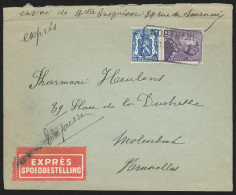 L Exprès Affr N°426+431 Rectang KORTRIJK/1940 Pour Bruxelles - Covers & Documents