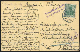 Carte Affr 5 Pfg Vert Càpt AACHEN/1915 Pour Munster + "Kann Befoderert Werdem/kommandantur Soltau - Altri & Non Classificati