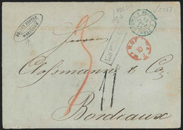 L. De Varsovie (Warschau) 1858 + AUS PRUSSLAND + "11" Pour Bordeaux - 1849-1876: Période Classique