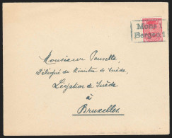 1919 : L Affr N°138 Fortune Rectang Bleue MONS 1/BERGEN 1 - Fortune Cancels (1919)