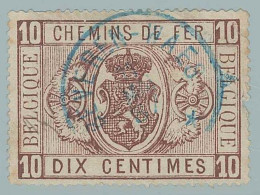 CF N°1, 10c Brun Càd Bleu Chemin De Fer Privé BEVEREN-WAES/1887/***  - Gebraucht