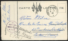 CL. FM Càd POSTES AUX ARMEES /9-7/1940 Pour Poitiers  - Storia Postale