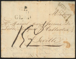 L. 1824 GEND (Gand) + P.P Pour Seville (Espagne) + Diverses Bonifications - 1815-1830 (Période Hollandaise)