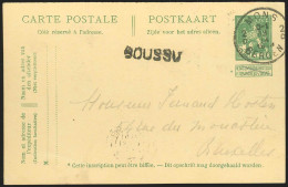 Ep 5c Vert Càd MONS/1913 + Griffe BOUSSU Our Bruxelles - Cartoline 1909-1934
