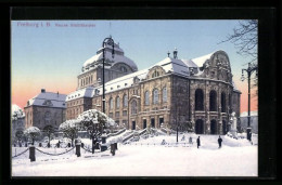 AK Freiburg I. B., Neues Stadttheater Im Schnee  - Théâtre