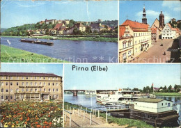 72324082 Pirna Teilansicht Markt Rathaus Hotel Schwarzer Adler Dampferanlegestel - Pirna