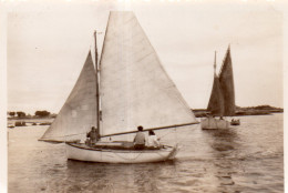 Photographie Photo Anonyme Vintage Snapshot Voilier Voile Bateau Régate - Schiffe