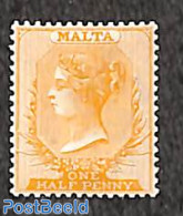 Malta 1882 Victoria, WM CA-Crown 1v, Red-orange, Unused (hinged) - Malta