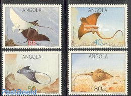 Angola 1992 Rays 4v, Mint NH, Nature - Fish - Poissons