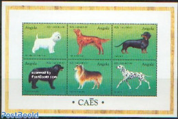 Angola 1998 Dogs 6v M/s, Mint NH, Nature - Dogs - Angola