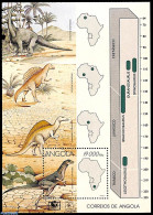 Angola 1994 Prehistoric Animals S/s, Mint NH, Nature - Various - Prehistoric Animals - Maps - Préhistoriques
