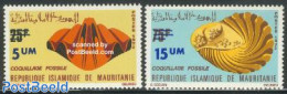 Mauritania 1974 Fossiles Overprints 2v, Mint NH, History - Nature - Geology - Prehistoric Animals - Shells & Crustaceans - Préhistoriques