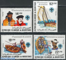 Mauritania 1982 75 Years Scouting 4v, Mint NH, Sport - Transport - Scouting - Ships And Boats - Bateaux