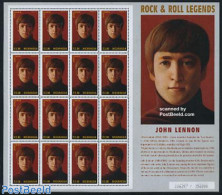 Nicaragua 1995 John Lennon M/s (with 16 Stamps), Mint NH, Performance Art - Music - Popular Music - Music