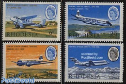 Rhodesia 1966 Centra African Airways 4v, Mint NH, Transport - Aircraft & Aviation - Airplanes