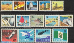 Rhodesia 1970 Definitives 14v, Mint NH, History - Nature - Transport - Various - Flags - Animals (others & Mixed) - Bi.. - Helikopters