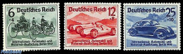 Germany, Empire 1939 Automobile Exposition 3v, Mint NH, Sport - Transport - Autosports - Automobiles - Unused Stamps