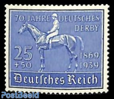 Germany, Empire 1939 Hamburg Derby 1v, Unused (hinged), Nature - Sport - Horses - Sport (other And Mixed) - Ongebruikt