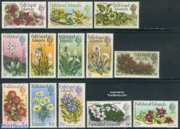 Falkland Islands 1972 Flowers Decimal Values 13v, Mint NH, Nature - Flowers & Plants - Other & Unclassified