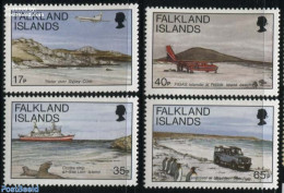 Falkland Islands 1994 Beach And Traffic 4v, Mint NH, Transport - Automobiles - Aircraft & Aviation - Ships And Boats - Cars