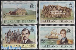 Falkland Islands 1994 SAMS Mission Association 4v, Mint NH, Religion - Transport - Religion - Ships And Boats - Ships