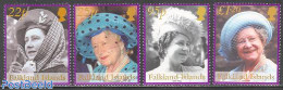 Falkland Islands 2002 Queen Mother 4v, Mint NH, History - Kings & Queens (Royalty) - Case Reali