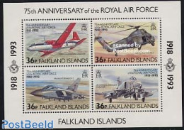 Falkland Islands 1993 Royal Air Force S/s, Mint NH, Transport - Helicopters - Aircraft & Aviation - Helikopters