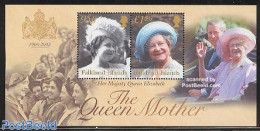 Falkland Islands 2002 Queen Mother S/s, Mint NH, History - Kings & Queens (Royalty) - Case Reali
