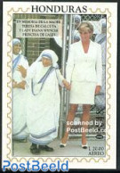 Honduras 1997 Death Of Diana S/s, Mint NH, History - Charles & Diana - Kings & Queens (Royalty) - Nobel Prize Winners - Familles Royales