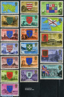 Jersey 1976 Definitives 18v, Mint NH, History - Religion - Transport - Various - Coat Of Arms - Flags - Churches, Temp.. - Kerken En Kathedralen