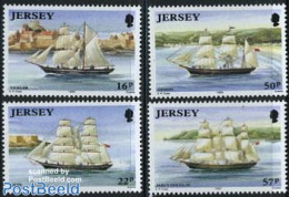 Jersey 1992 Ships 4v, Mint NH, Transport - Various - Ships And Boats - Lighthouses & Safety At Sea - Bateaux