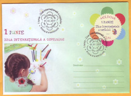 2017  Moldova Moldavie FDC International Children's Day. Envelope With The Original Postal Stamp - Moldova
