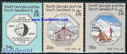 South Georgia / Falklands Dep. 1987 International Geophysic Year 3v, Mint NH, Science - The Arctic & Antarctica - Other & Unclassified