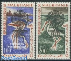 Mauritania 1962 Anti Malaria 2v (narrow Mazed Globe), Mint NH, Health - Nature - Health - Birds - Flamingo - Other & Unclassified