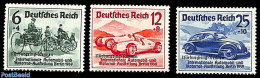 Germany, Empire 1939 Nurburgring Rennen Overprints 3v, Mint NH, Sport - Transport - Autosports - Automobiles - Nuevos