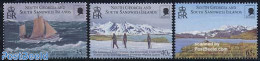 South Georgia / Falklands Dep. 2000 Antarctic Expedition 3v, Mint NH, History - Science - Transport - Explorers - The .. - Esploratori