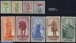 Belgium 1949 Anti Tuberculosis 9v, Unused (hinged), Health - Nature - Anti Tuberculosis - Flowers & Plants - Unused Stamps