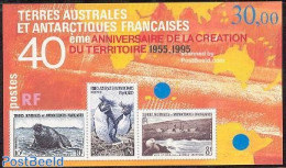 French Antarctic Territory 1995 Territory Anniversary S/s, Mint NH, Nature - Animals (others & Mixed) - Birds - Pengui.. - Ongebruikt