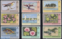 Anguilla 1978 Definitives 9v, Mint NH, Nature - Transport - Animals (others & Mixed) - Birds - Fish - Flowers & Plants.. - Pesci