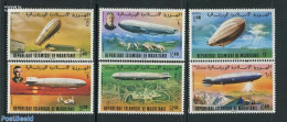 Mauritania 1976 Zeppelin 6v, Mint NH, Transport - Zeppelins - Zeppelins