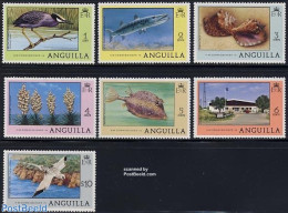Anguilla 1977 Definitives 7v, Mint NH, Nature - Transport - Animals (others & Mixed) - Birds - Fish - Shells & Crustac.. - Poissons